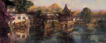 中国 Painting - 中国山水の中国の風景からの長江デルタの庭園